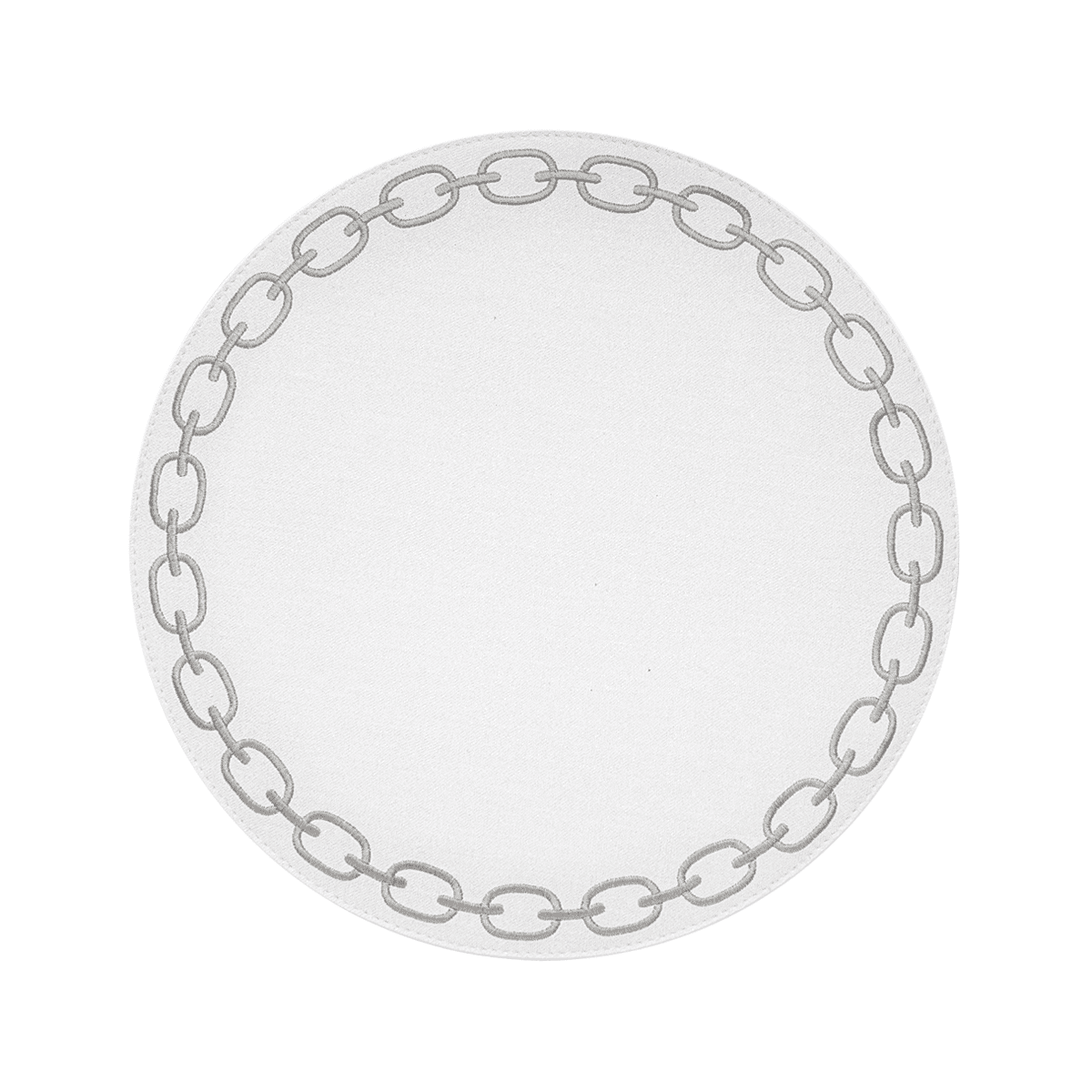 Arte Pelle Passion in Leather. ROUND PLACEMAT WITH EMBROIDERY CHAIN