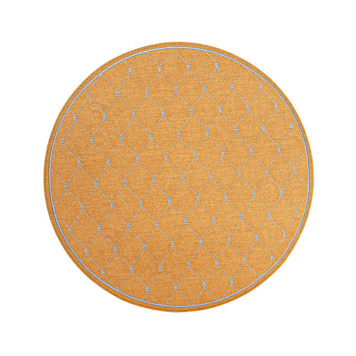 Arte Pelle Passion in Leather. ROUND DROPS QUILTED PLACEMAT